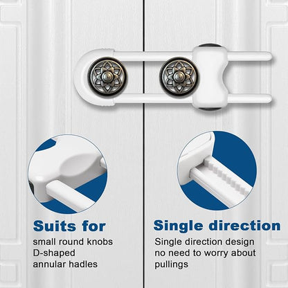 Cabinet Locks for Babies,Child Proof Cabinet Locks,4 Pack U-Shaped Baby Proofing Cabinets,Child Locks for Cabinets and Drawers,Child Safety Cabinet Locks with Adjustable(White)