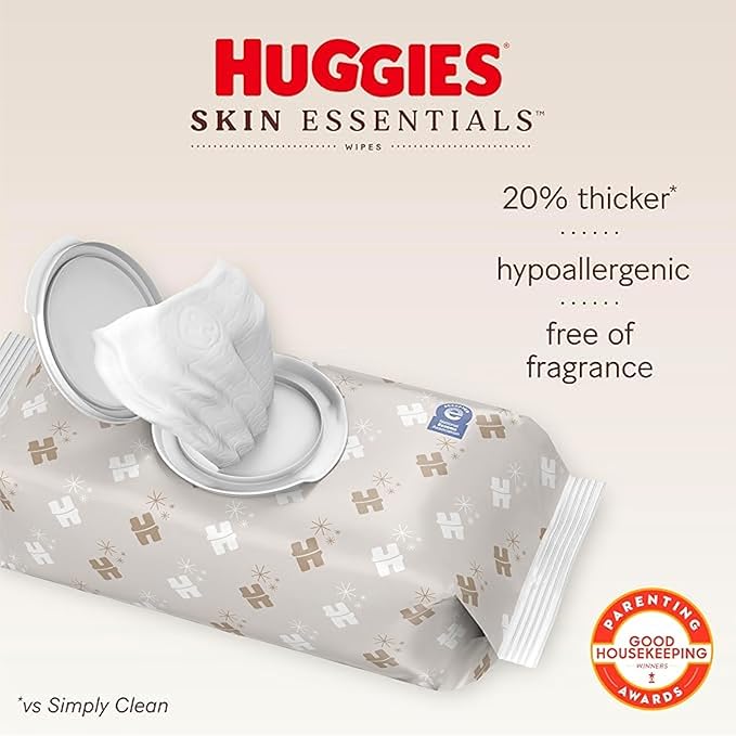 Bundle of Huggies Diaper Bag + Little Snugglers Baby Diapers+ Skin Essentials Baby Wipes