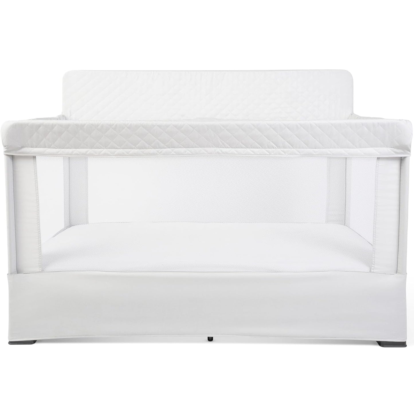 Baby Delight Lunaire Full Size Crib | Breathable Mesh Baby Crib | Tool-Free Assembly Baby Bed | Charcoal Tweed