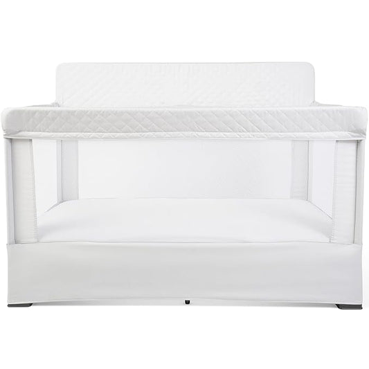 Baby Delight Lunaire Full Size Crib | Breathable Mesh Baby Crib | Tool-Free Assembly Baby Bed | Driftwood Grey
