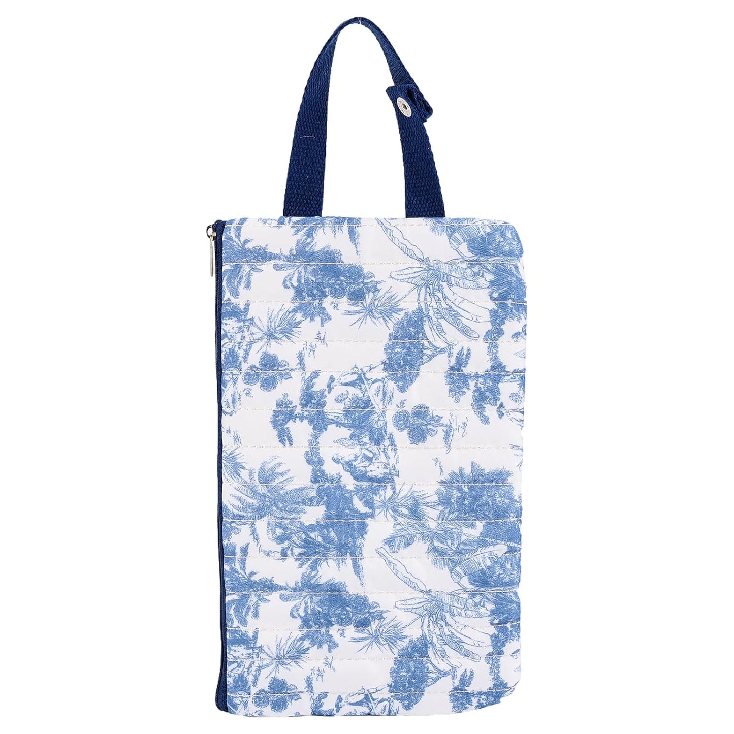Quilted Baby Wipe Holder Quilted Wipe Pouch Portable Hanging Floral Wet Wipes Bag for Car, Stroller
