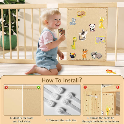 Extra Large Wooden Baby Playpen,Play Pen for Babies and Toddlers Kids Indoor,Security Playard Area Indoor,Easy to Assemble (73x73x24 Inch)