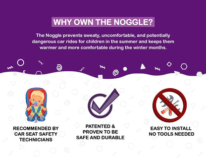 The Noggle-Making The Backseat Cool Again-Quick & Easy to Use Car Travel Accessories for a Comfy Ride Summer or Winter-Air Vent Extender Hose Directs Cool or Warm Air to Your Kids - 8ft, Black Ice