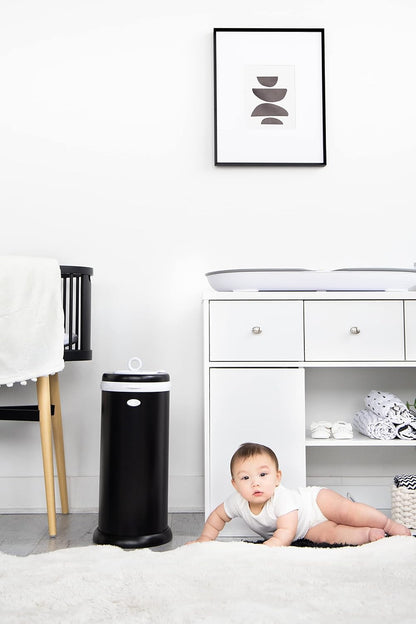 Ubbi Steel Diaper Pail, Odor Locking, No Special Bag Required, Award-Winning, Registry Must-Have, White