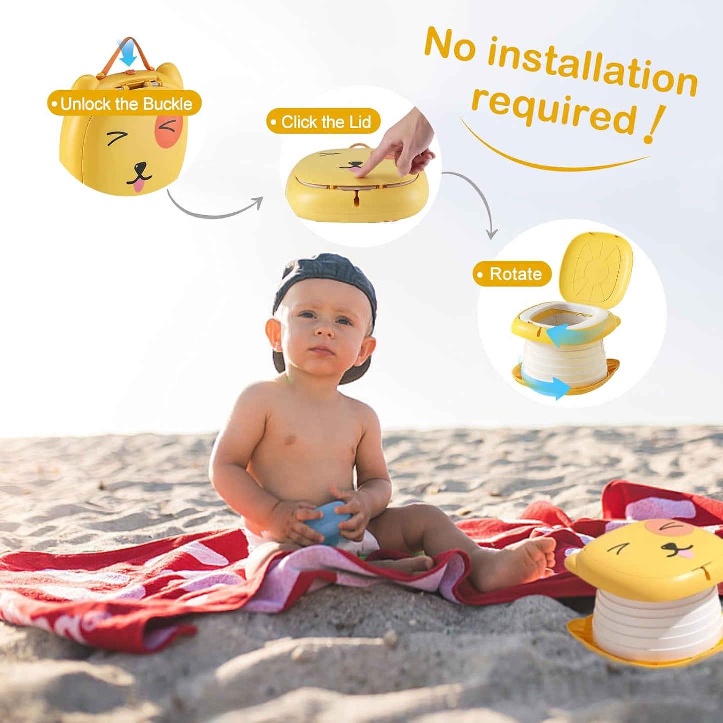 Travel Potty for Toddler Portable Foldable Potty Training Toilet for Boys Girls Baby Kids Children Indoor Outdoor,Pink