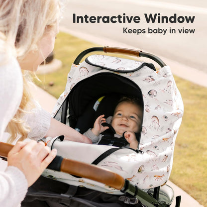 KeaBabies Winter Car Seat Cover Baby, Newborn - Universal Fit Infant Carseat Covers Baby Girl, Boy, Breathable, Lightweight Blanket, Easy to Use Stroller Canopy, Rain, Wind, Sun Shade (Laurel)