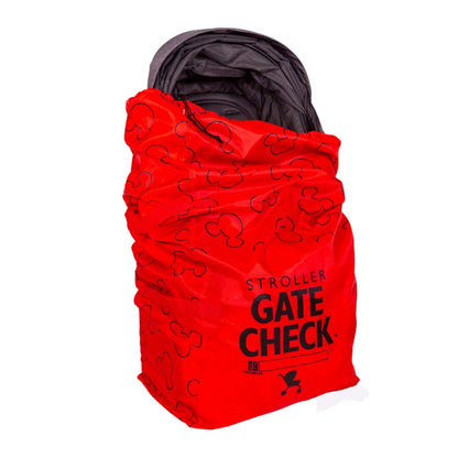 J.L. Childress Gate Check Bag for Single & Some Double Strollers - Travel Bag for Airplane, Fits Most Standard Baby Strollers, Airport Accessories for Gate Check, Flying Essentials - Red