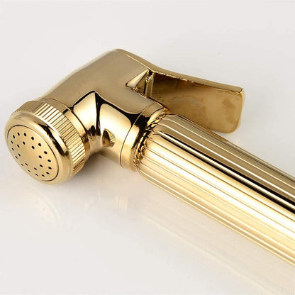 Handheld Bidet Sprayer for Toilet, Bathroom Cloth Diaper Sprayer Set Brass Bidet Sprayer Kit with Stainless Steel Shower Hose and Holder for Pet Bathing, Personal Hygiene,Gold