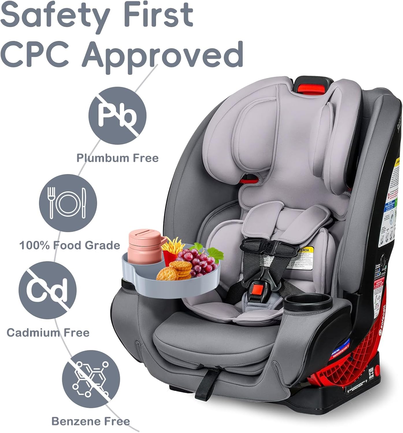 [2 Packs] Kids Car Seat Tray, Travel Tray with Cup Holder for Toddler Baby, Kids Car Seat Food Snack Organizer for Road Trip, Stroller snack Organizer Travel Must Haves Toddler Must Haves (Black)