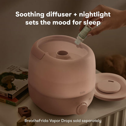 Frida Baby 3-in-1 XL Top Fill Humidifier for Bedroom, Cold & Flu Relief, 6L Tank Cool Mist Humidifier + Diffuser for Large Rooms, Mold Resistant, Nightlight, Auto-Off, Quiet, Essential Oil Diffuser