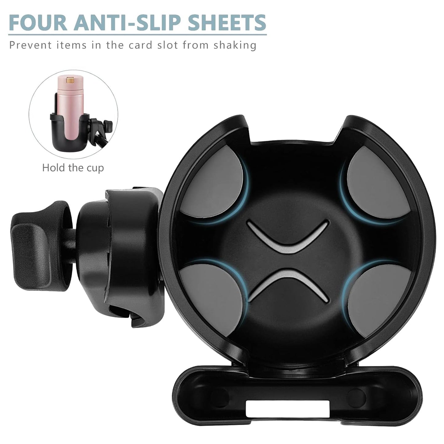 Suranew Adjustable Stroller Cup Holder with Phone Holder for Baby Stroller for Family Members, Walker Purple