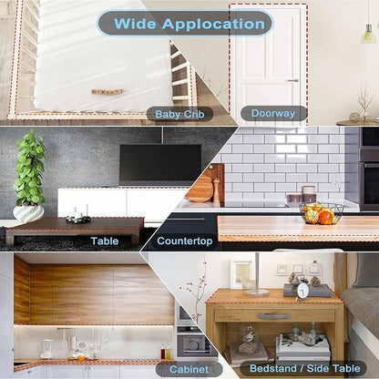 Edge Corner Protector Baby Proofing 9.8ft with 4 Corners, Clear Soft Corner Protectors Baby Proof, Furniture Corner Guard & Edge Safety, Edge Protector for Table (9.8ft L*1.56inch W)