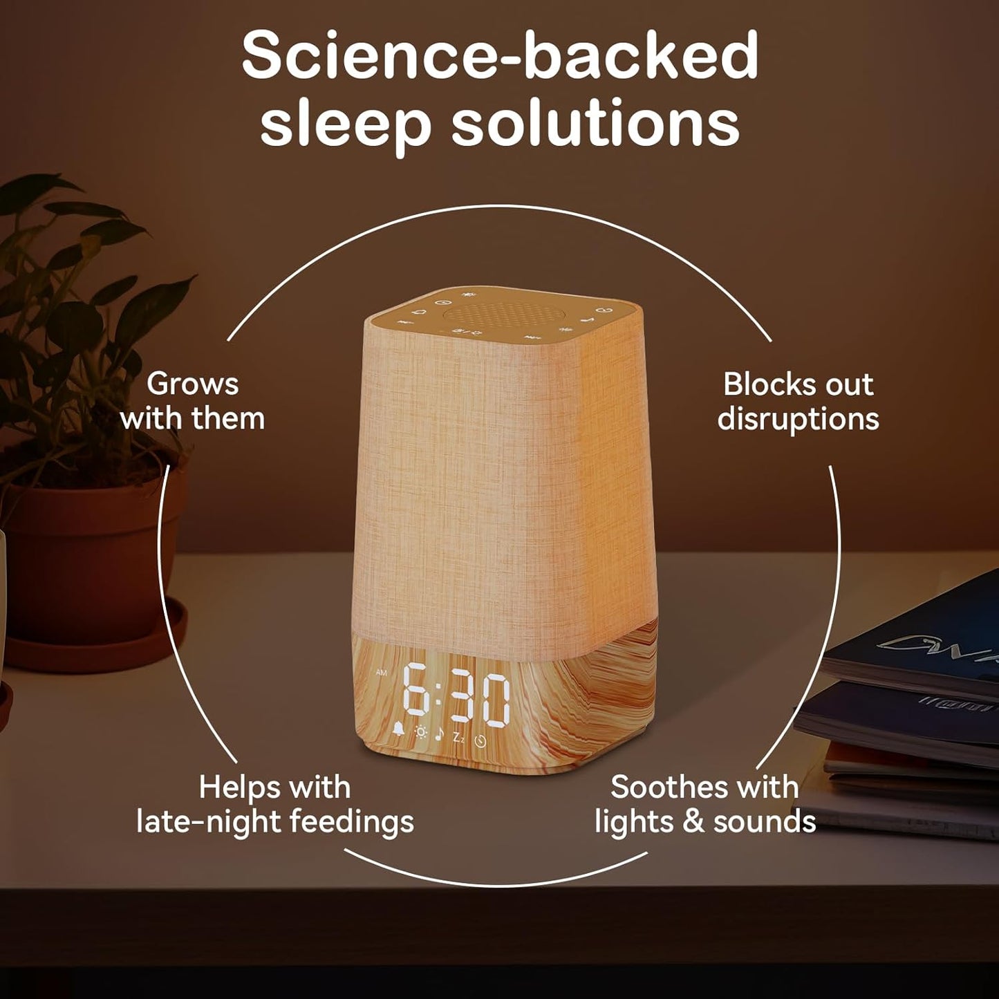 10-60 Mins Simulate Sunrise Alarm Clock: Gentle Wake Up Light Adjustable Brightness, 30 Volume, Bright & Loud Enough for Heavy Sleepers - White Noise Machine with 30 Soothing Sounds, Ease of Use