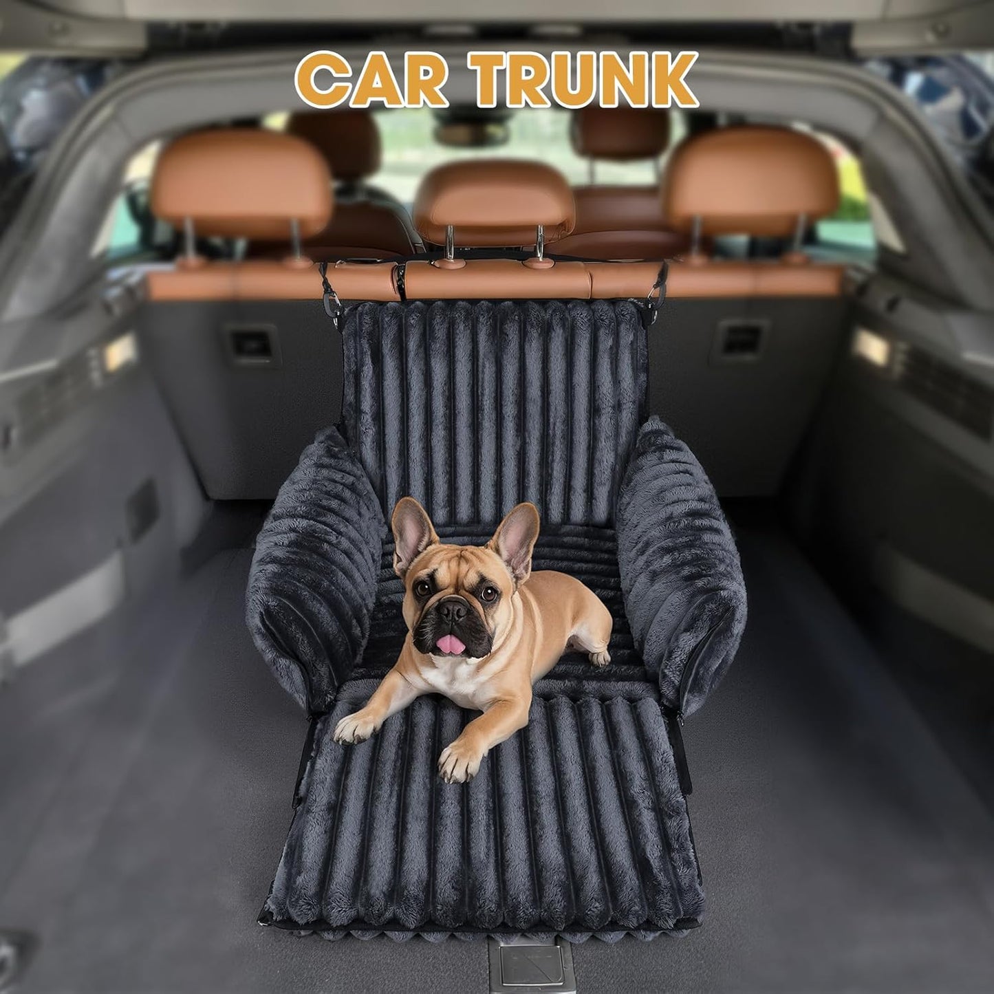 MIXJOY 6-in-1 Dog Car Seat for Small/Medium Dogs up to 25 lbs, Multi-Functional Dog Carrier for Car with Detachable Washable Cover, Pet Travel Bed with Clip-On Safety Leash, Beige