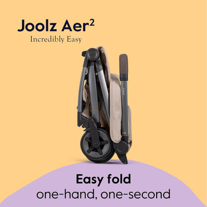 Joolz Aer2 Lightweight Travel Stroller for Baby & Toddler – One-Hand Fold, Compact Carry-On Airplane Approved, Reclining Seat, UPF 50+ Canopy, Travel Pouch, Baby Net – Forest Green