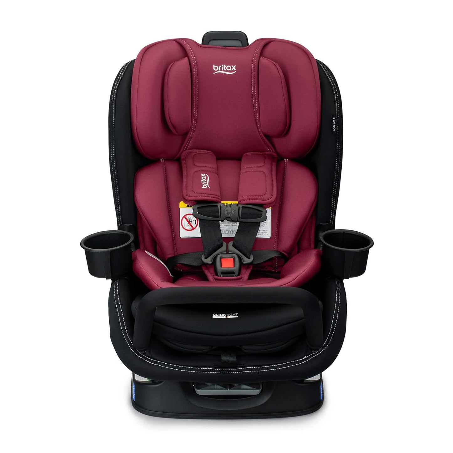 Britax Poplar S Convertible Car Seat, 2-in-1 Car Seat Extended Rear Facing, 17” Slim Car Seat Design with Fast & Easy ClickTight Installation, Anti-Rebound Bar & SafeWash Fabrics — Cowmooflage