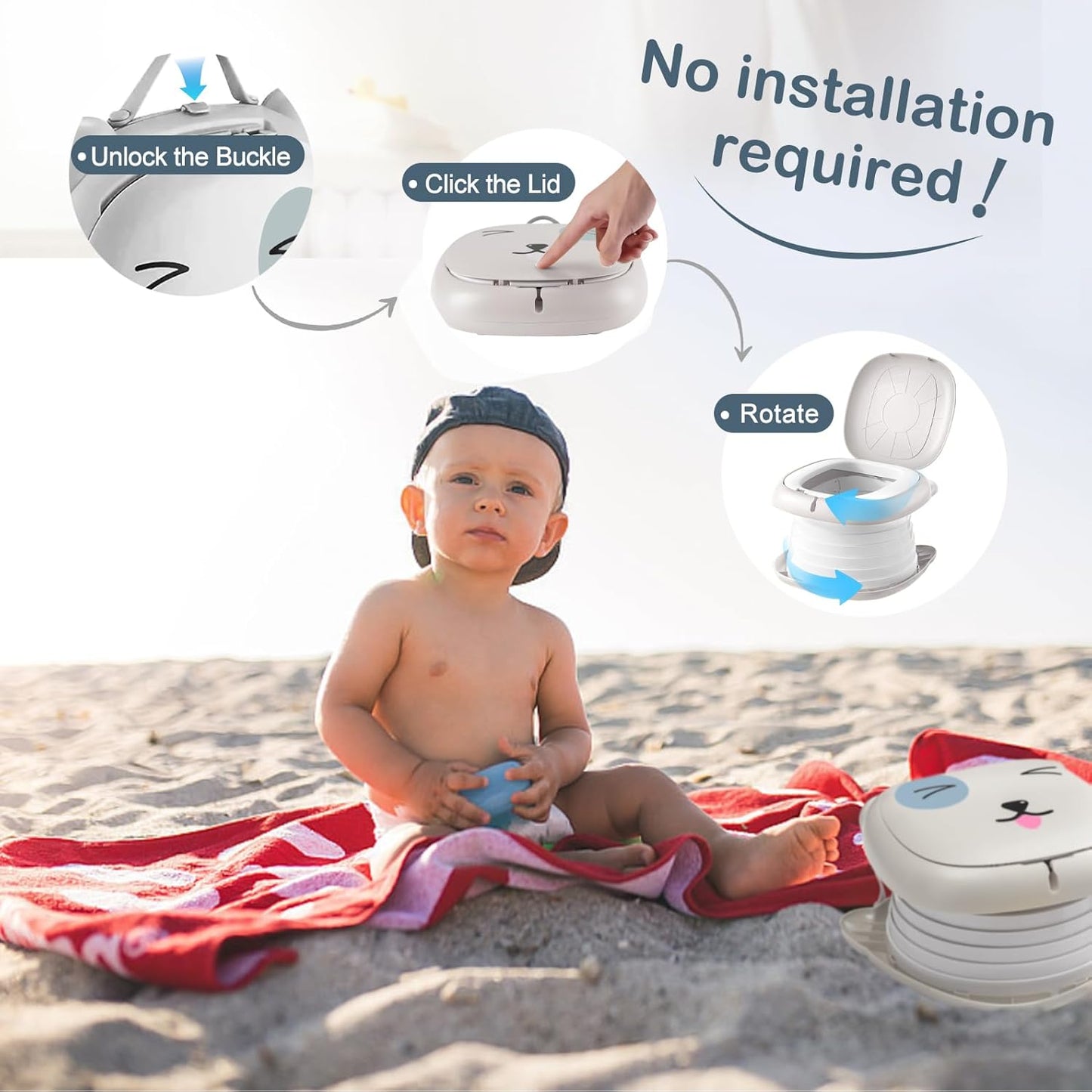 Travel Potty for Toddler Portable Foldable Potty Training Toilet for Boys Girls Baby Kids Children Indoor Outdoor,Pink