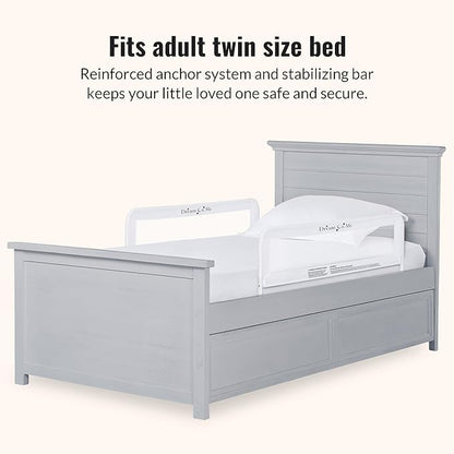 Dream On Me Lightweight Mesh Security Adjustable Bed Rail Double Pack with Breathable Mesh Fabric in White, 2 Count (Pack of 1)