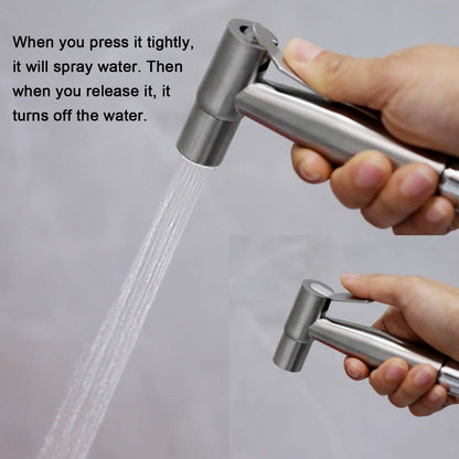 Mudder 2 Pieces Bidet Sprayer Head Stainless Steel Bidet Attachment for Toilet Handheld Cloth Bathroom Diaper Sprayer for Kitchen Adjustable Water Pressure Control (Black)