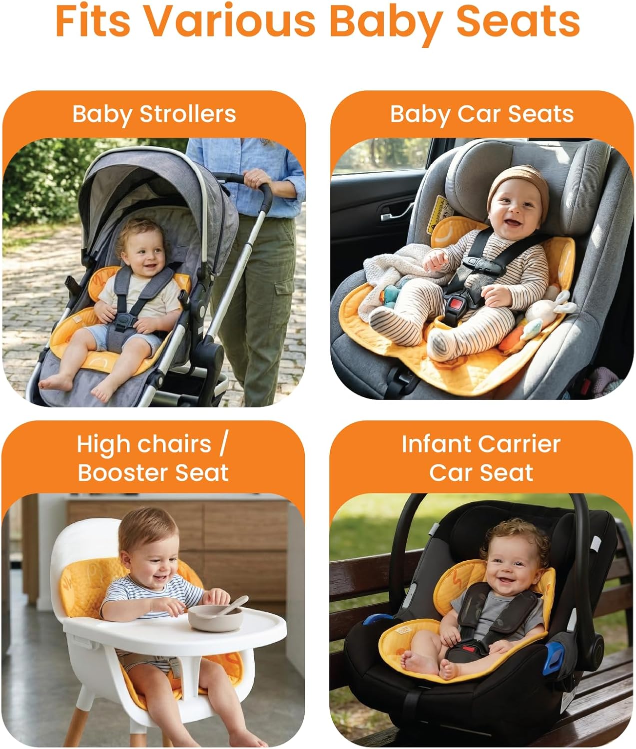 Piddle Pad 2-Pack, Potty Training Car Seat Protector, Toddler Car Seat Cover & Stroller Protector, Machine Washable Waterproof Car Seat, Anti-Slip, Universal Fit (Black)