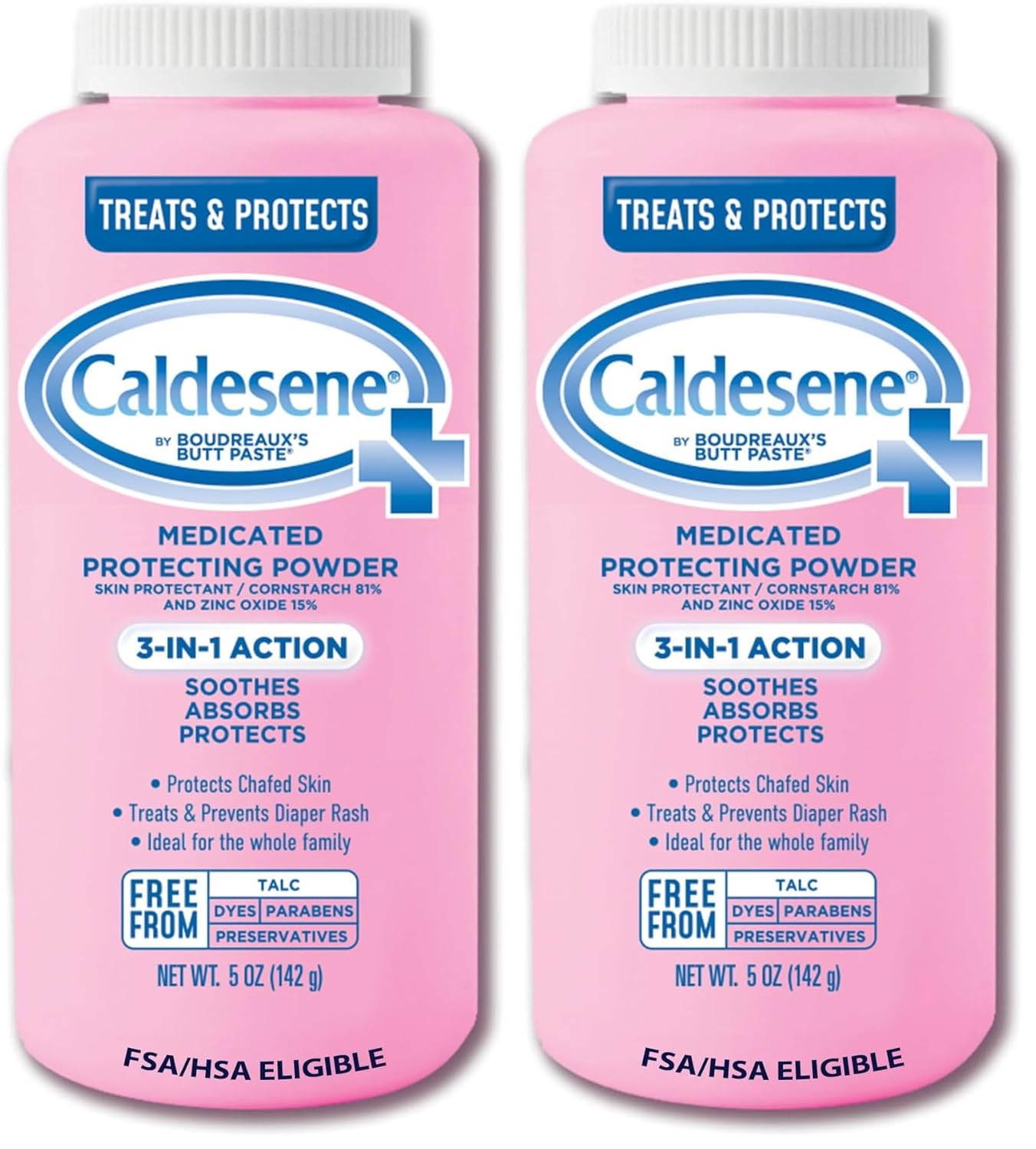 Caldesene Medicated Protecting Body Powder with Zinc Oxide and Cornstarch, Talc-Free Baby Powder Soothes & Protects, 5 Oz.