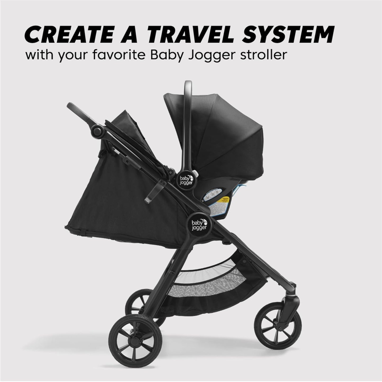Baby Jogger® City GO 2 Infant Car Seat, Lunar Black – Lightweight Rear-Facing Infant Car Seat, Travel System Compatible, Taxi-Safe