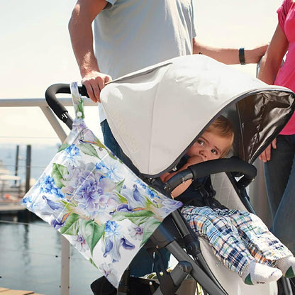 visesunny Leopard Grain 2Pcs Wet Bag with 2 Zippered Pockets Snap Handle Washable Reusable Roomy for Travel,Beach,Pool,Daycare,Stroller,Diapers,Dirty Gym Clothes, Wet Swimsuits, Toiletries