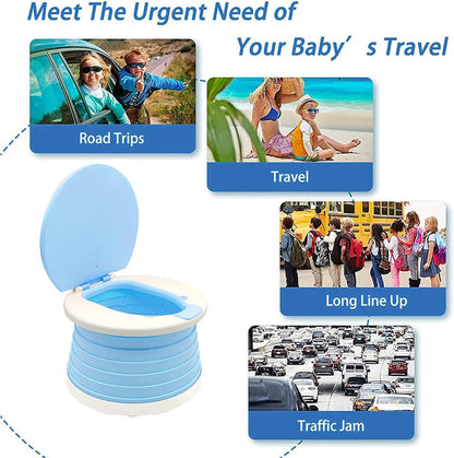 Travel Potty for Toddler, Portable and Foldable Toilet, Apply to Seat Emergency Toilet for Car, Camping, Outdoor, Indoor (green, small)