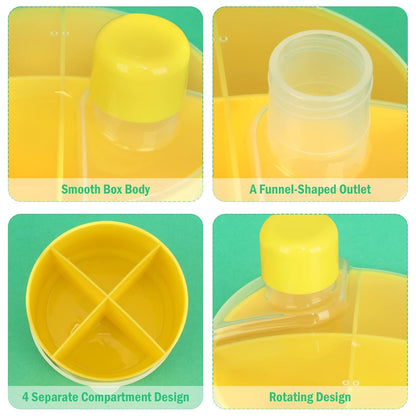 Accmor Formula Dispenser On The Go, Non-Spill Rotating Four-Compartment Formula Container to Go, Milk Powder Snack Storage Container for Infant Toddler Travel Outdoor, Green