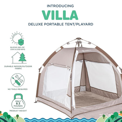 Baby Delight Go with Me Villa Portable Tent and Playard | Kids Tent and Playhouse | Indoor and Outdoor | Green Garden