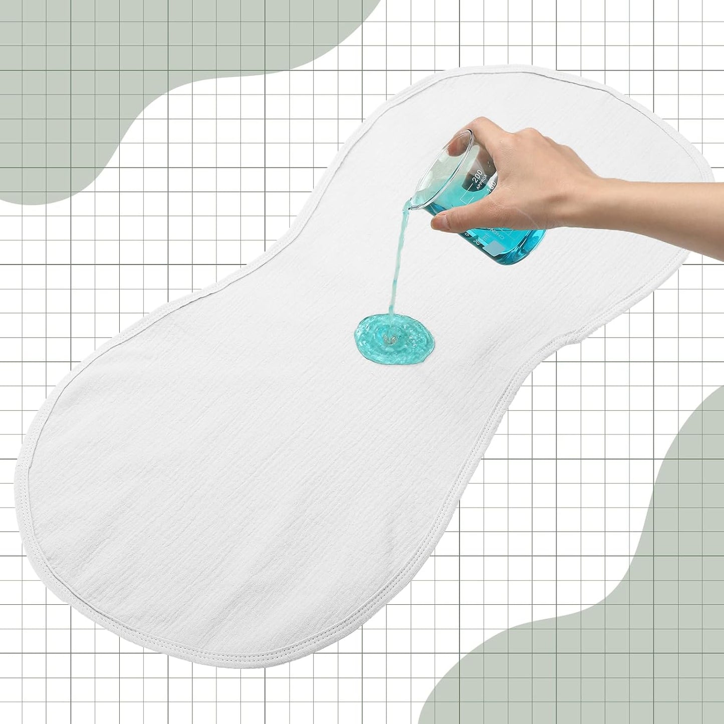Hahafelt 3 Pcs Changing Pad Liners Fits in Peanut Shape Changing Pad Waterproof Diaper Mats Organic Cotton Peanut Mats are Warm on Baby's Back, Washable Reusable (Starry Style,Multicolor)