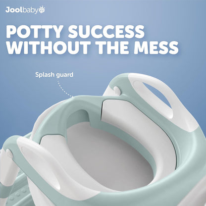 Jool Baby Potty Training Seat with 2 Step Ladder for Toddlers - Splash Guard, Adjustable Height (Gray)