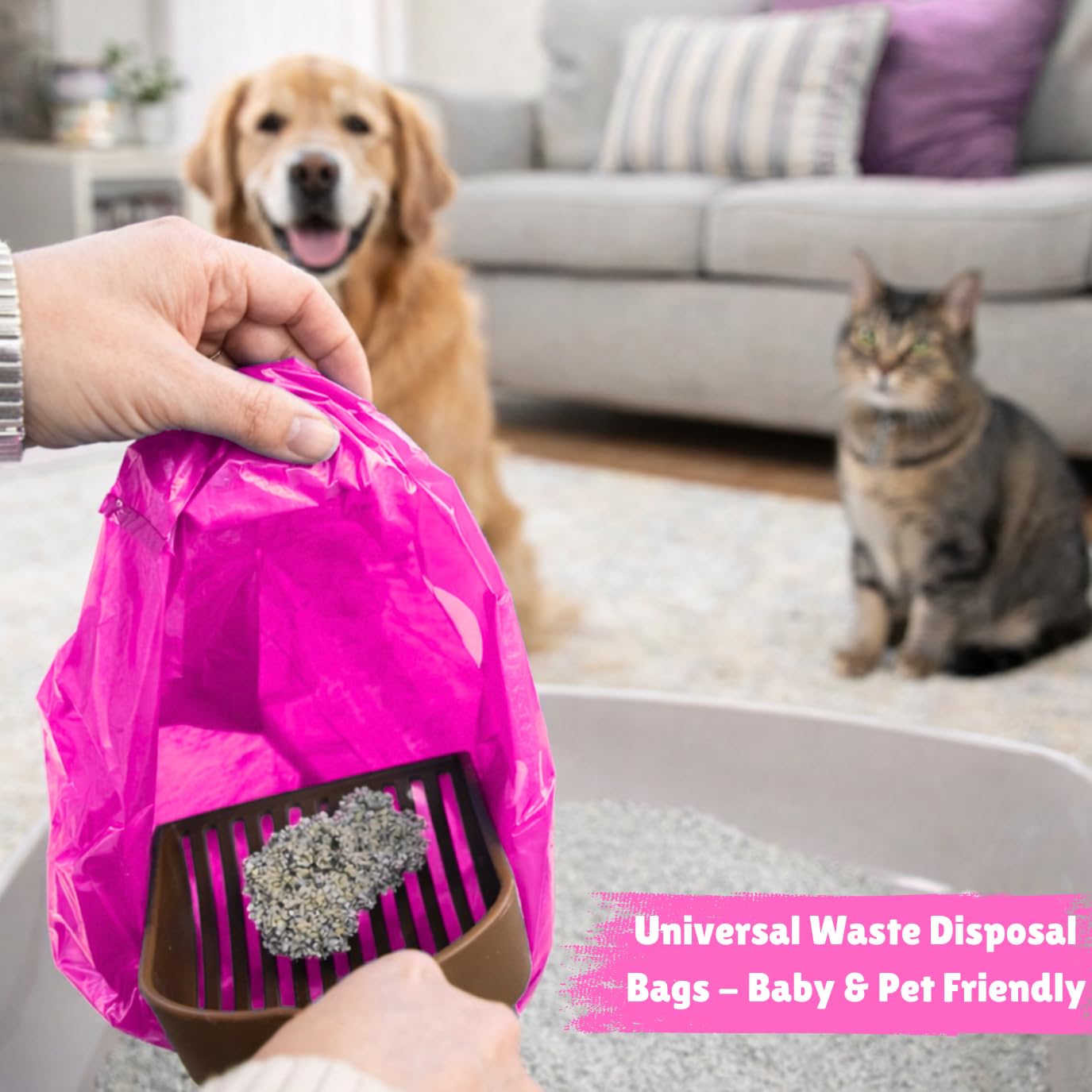 Baby Disposable Diaper Sacks (500 ct.) Fresh Baby Powder Scented Bulk Easy-Tie Diaper Sacks Nursery Trash Bags Dog Poop Bags Cat Litter Waste Bags Sanitary Pads Disposal Bags (500 Bags, Blue)