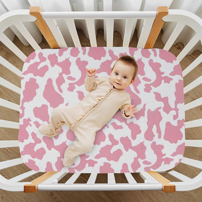 Pfrewn Crib Sheets for Boys Girls Dragon Baby Animals Retro Fitted Crib Sheet for Mini Crib Mattress Stretch Soft Toddler Baby Playard Sheet,39x27IN