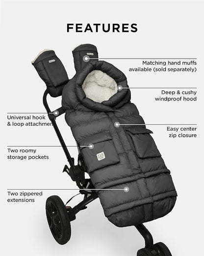 7AM Enfant Stroller Blanket 212 - Adjustable Baby Car Seat Zipped Blanket for Babies Winter, Unisex Multi Purpose Fleece Lined Warm Hooded Toddler Footmuff Water Repellent | (6M - 4T)