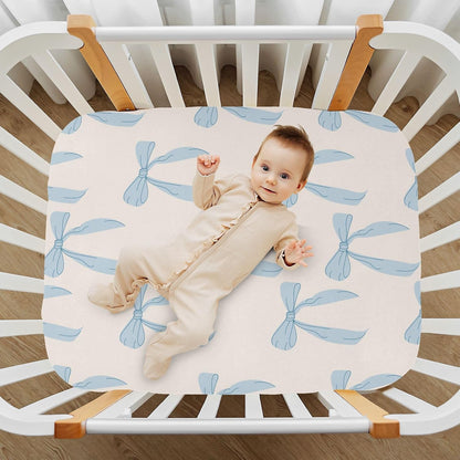 Fitted Crib Sheets Cactus and Floral Stretchy Portable Playard Sheets for Baby Toddler, Breathable Soft Mini Crib Mattress 52 x 28 in for Boys and Girls