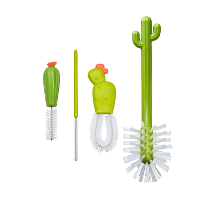 Boon Cacti Bottle Cleaning Brush Set - Includes Bottle Brush, Nipple Brush, Detail Brush, and Straw Brush - Baby Bottle Brush Set for Bottle Drying Rack - Baby Essentials - 4 Count