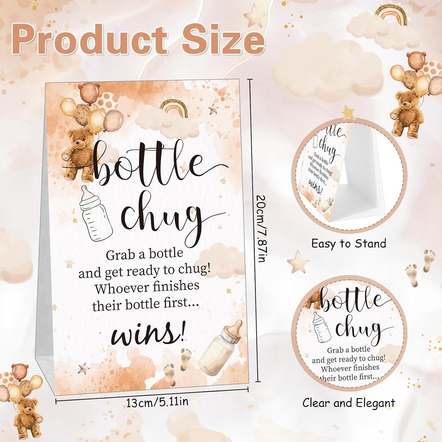 TrelaCo Bottle Chug Baby Shower Game 20 Pcs Baby Bottles Shower Favor with 1 Greenery Theme Sign for Gender Reveal Party Supplies Gifts(Green)
