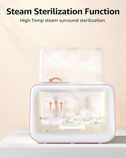 GROWSNY Fast Baby Bottle Warmer, 12-in-1 Milk Warmer with Steam and Water Bath Warming Modes for Breastmilk &Formula, Food Heating,with Thaw, Steri-lize, Egg Boil Function, Fits Most Types of Bottles