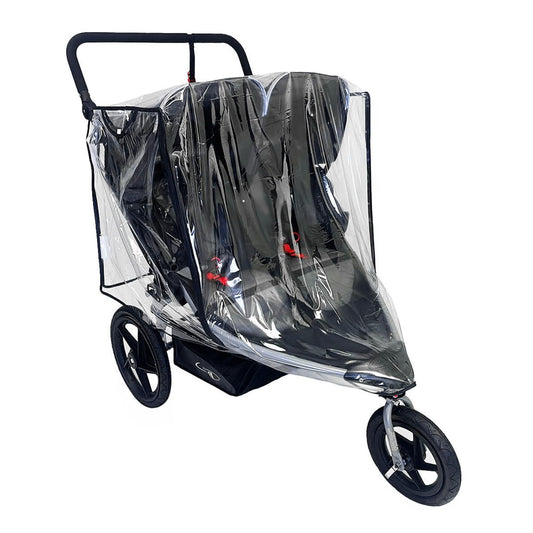 SASHA'S Rain Cover for BOB Gear Duallie Double Jogging Strollers, Zipper Access, Maximum Coverage, Weather Shield (Jogger not Included)