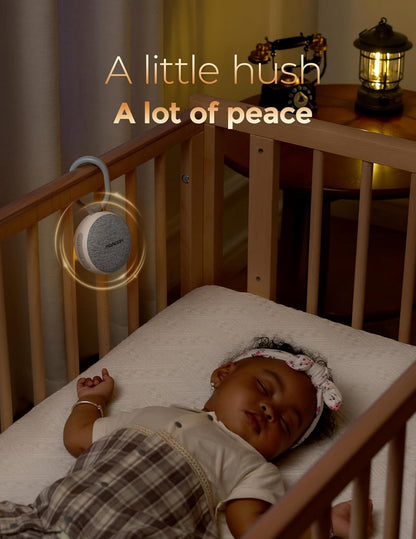 Momcozy Portable Sound Machine with Night Light, White Noise Sound Machine for Baby, 20 Soothing Sounds, Sound Therapy, Long-Lasting Power, Timer, Clips on Stroller, Baby Shower Gifts