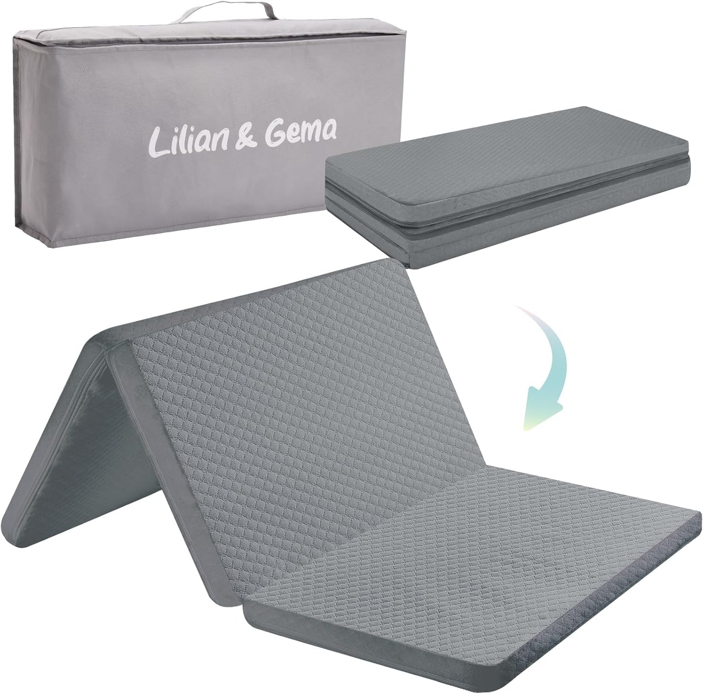 Lilian&Gema Pack and Play Mattress 38"x26"x1.5", Pack N Play Mattresses Pad for Play Pen and Playard, Premium Foam Playpen Mattress Topper with Washable Cover & Traveling Bag for Baby Toddler