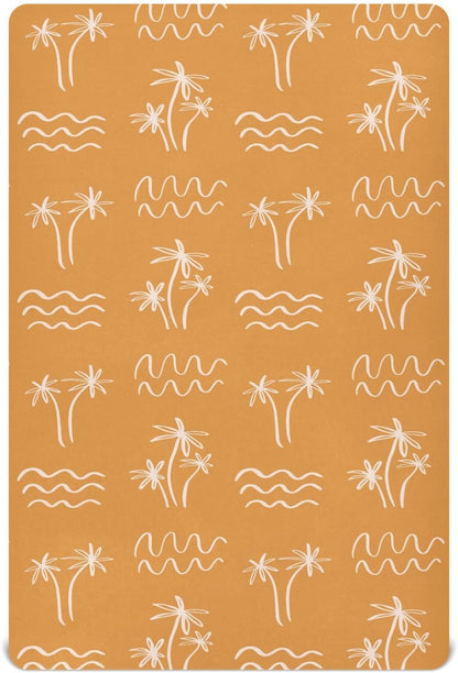 Fall Cute Mushroom Leaves Fitted Crib Sheets Stretchy Portable Playard Sheets for Baby Toddler, Breathable Soft Mini Crib Mattress 52 x 28 in for Boys and Girls