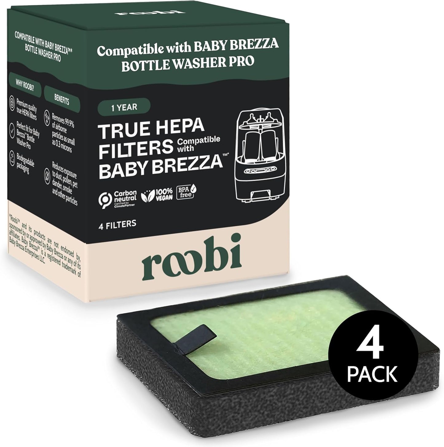 Roobi Descaling Solution Compatible with Baby Brezza. Specially Formulated to Clean & Descale Baby Appliances. Up to 2 Uses per Bottle, 2 Pack. Carbon Neutral.
