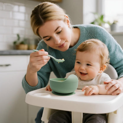 10-Piece Silicone Baby Feeding Set – BPA-Free, Spill-Proof Suction Plate, Bowl, Bib, Snack Cup & Utensils | Dishwasher Safe, Baby Gift Ready (Blue)