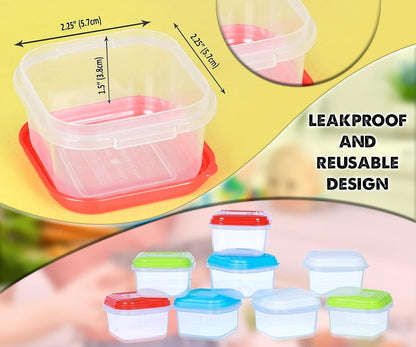 ARSUK Baby Food Containers (4oz/120ml, 8 Pack) - Small Plastic Containers with Lids - Toddler Snack Containers - Reusable Freezer Safe Food Storage Jars - BPA-Free, Leakproof & Microwave Safe
