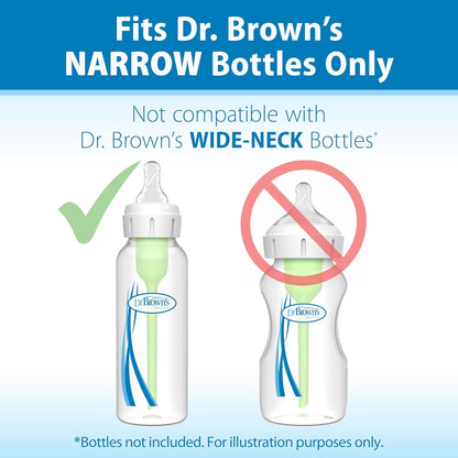Dr. Brown's Ultra-Preemie Narrow Baby Bottle Nipple, Specialty Extra Slow Flow Rate, 100% Silicone, BPA Free, 0m+, 6 Pack
