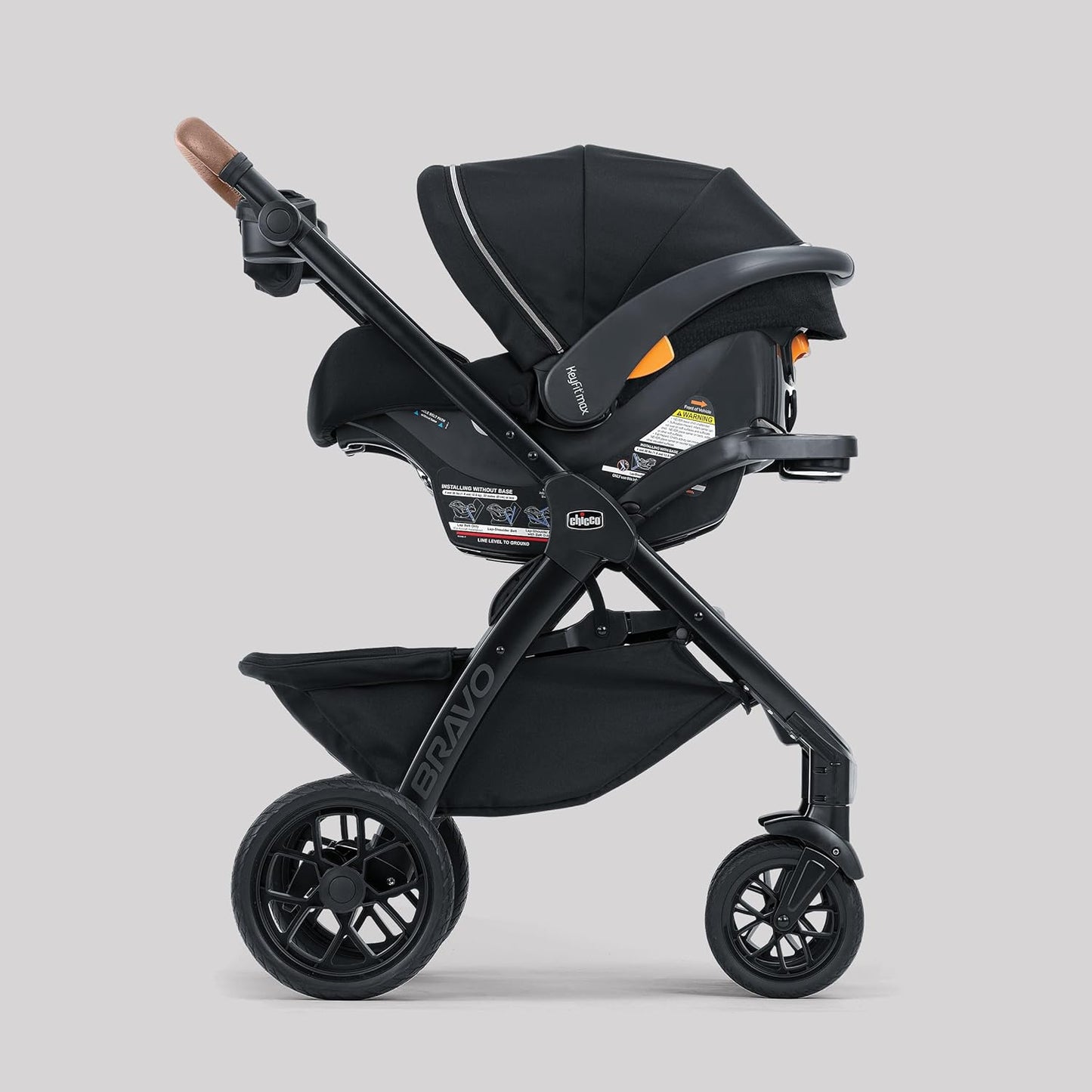 Chicco Bravo LE ClearTex Full-Size Stroller for Babies and Toddlers, UPF-Rated Canopy, GREENGUARD Gold Certified, Lightweight, One-Hand Compact Fold, Pewter/Grey