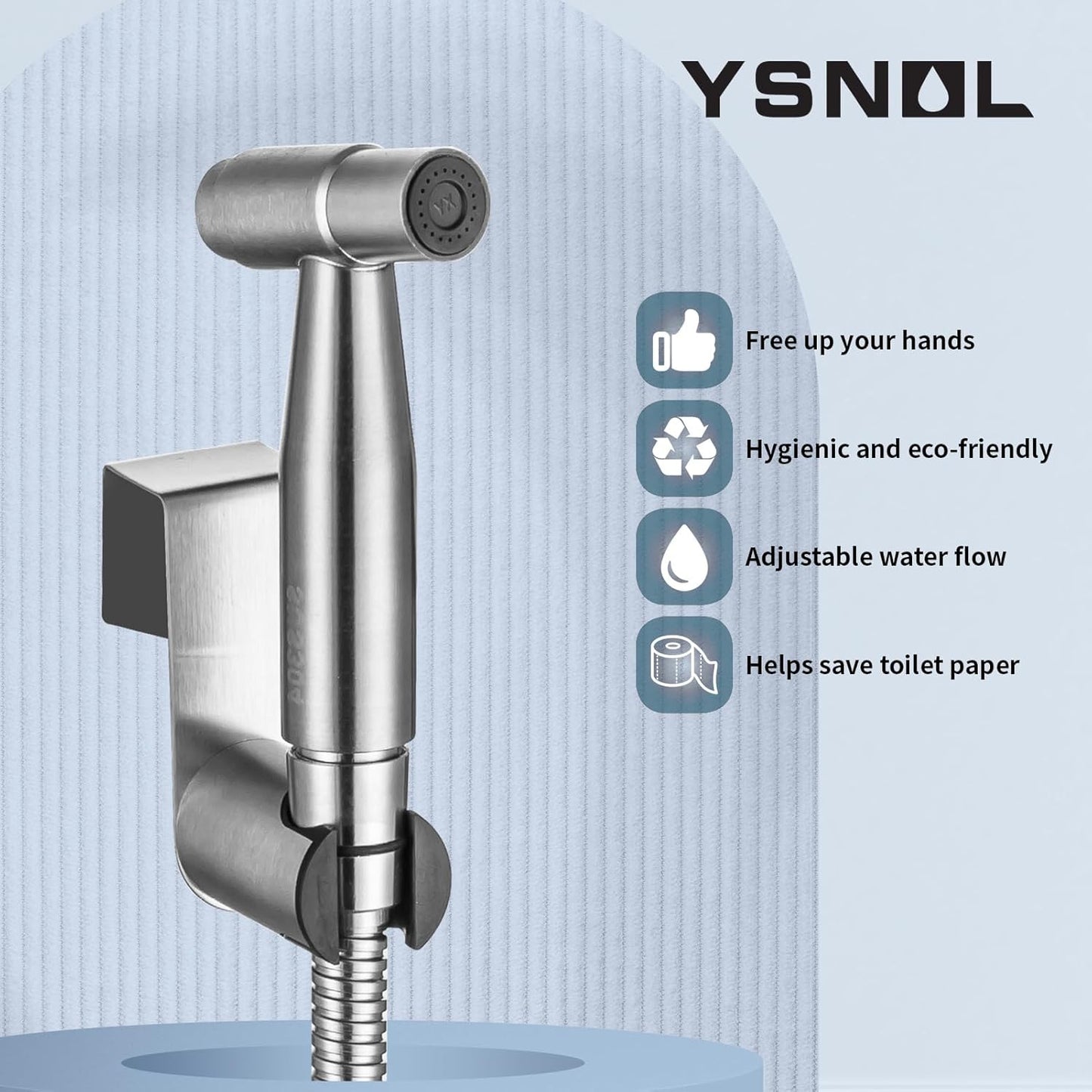 Handheld Bidet Sprayer for Toilet, Premium Stainless Steel Bathroom Bidet Sprayer Set with One-Click Start & Powerful Pressure, Baby Cloth Diaper Sprayer with Complete Accessories - Matte Black