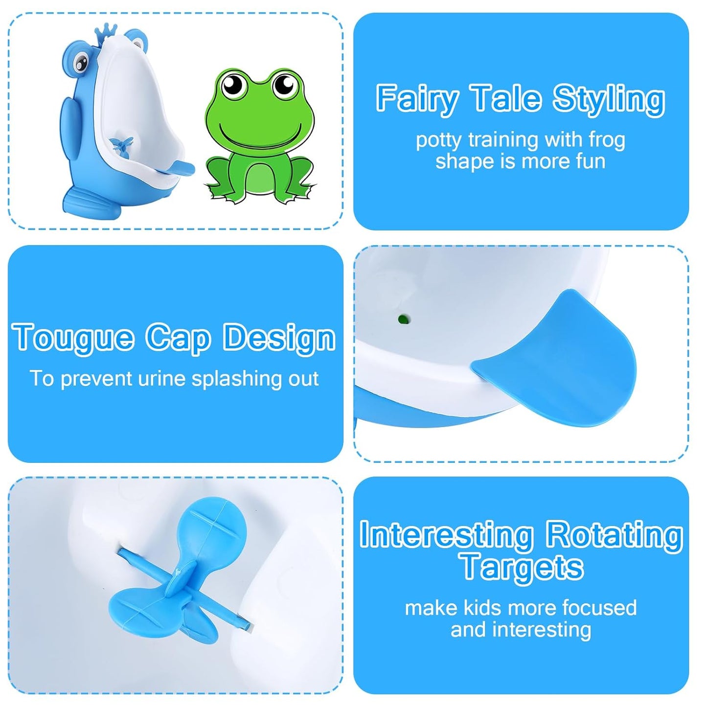 Frog Pee Training Urinal, Cute Frog Potty Training Urinal for Toddler Boys with Funny Aiming Target, Green Toilet Trainer (Green)